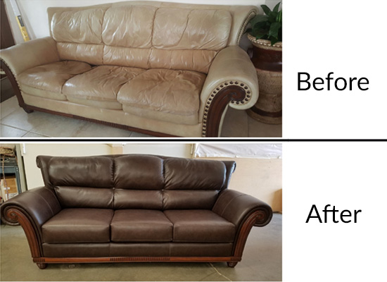 Professional Refinishing Organization, Reupholstering Leather Sofa
